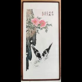 带画框发货   装框后尺寸163 X 78CM   河南省美术家协会会员 当代实力派画家 国家级美术师闫露阳《花临清趣》H6666