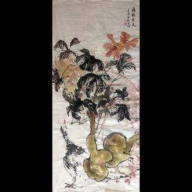河南省美术家协会会员 当代实力派画家 国家级美术师闫露阳花鸟作品 H21455