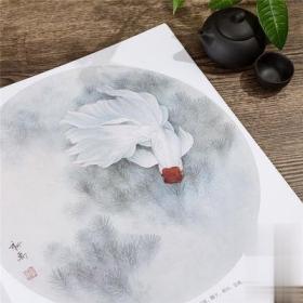 轻松一平尺 工笔金鱼 李俊才 工笔画白描底稿图谱画谱 金鱼画法书