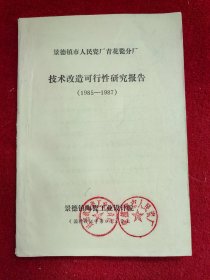 景德镇市人民瓷厂青花瓷分厂 技术改造可行性研究报告（1985-1987）（油印本）