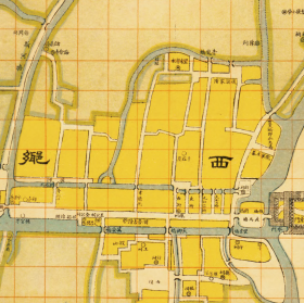古地图1914 最新宁波城庙图。纸本大小64.4*92.22厘米。宣纸艺术微喷复制