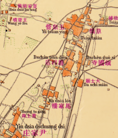 古地图1907 北京及周边地区 光绪二十六年。纸本大小74.27*86.17厘米。宣纸艺术微喷复制