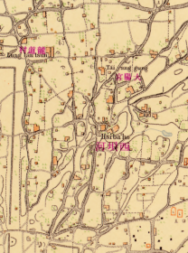 古地图1907 北京及周边地区 光绪二十六年。纸本大小74.27*86.17厘米。宣纸艺术微喷复制