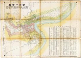 古地图1910 实测上海城厢租界图上海商务印书馆 宣统二年。纸本大小99.4*137.98厘米。宣纸艺术微喷复制