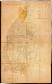 古地图1911 湖北省城内外详图。纸本大小62.29*99.92厘米。宣纸艺术微喷复制。