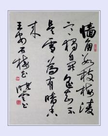 孙晓云书法作品真迹，中国书法家协会主席，江苏省书法家协会主席，斗方《王安石 诗一首》，有鉴定证书。