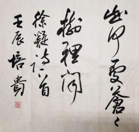 叶培贵书法作品真迹，文学（书法）博士。现任首都师范大学教授、博士生导师、书法院学术委员会主席，九三学社中央委员兼中央书画院常务副院长，海淀区政协副主席。中国书协副主席、北京市文联副主席、北京书协主席。曾任中国书法文化研究院院长。《徐凝诗一首》有保真鉴定证书。