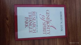 英文原版 A Generosity of Spirit: The Early History of the Research Triangle Park 精装大32开本私藏品佳