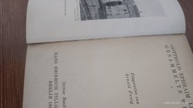 德文原版 Gotthold Ephraim Lessing gesammelte werke 德国作家莱辛作品集 Arnold Zweig（阿诺德·茨威格）编  Dritter Band 布面精装小32开 私藏品佳