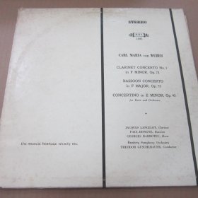 单簧管 Clarinet Concerto No. 1 In F Minor, Op. 73 / Bassoon Concerto In F Major, Op. 75 / Concertino In E Minor, Op. 45 For Horn And Orchestra 黑胶LP唱片