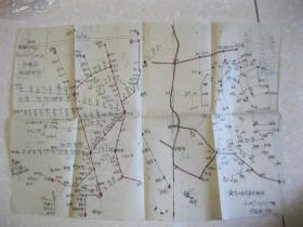 手画地图一张：江苏省公路交通运输图（于盐城车站）；客运航线示意图（于盐城轮船码头）