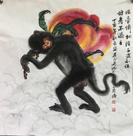 国画家杨君正：猴寿图