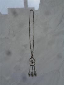 清代福寿葫芦形银锁挂饰件