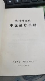 农村常见病 中医治疗手册B2379