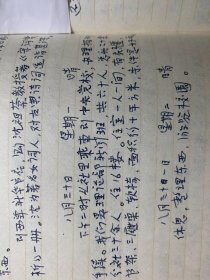 新华社资深记者、摄影家1980年起日记-内容：因为编写新华社史故涉及陈#伯达及陈克寒等社长级等高级#领#导，有多处有相当史料价值的记载，如陈克寒印象、王唯真讲与陈伯达的事，写了4页；还有仓夷弟妹来访，写仓夷的事迹等，另有近半册篇幅记1999年赴日探亲近3个月的记录-满写在《封面带美女照片的体育日记，1959年第一届全运会纪念册》上。字迹清秀。