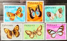 巴拿马1968年邮票 蝴蝶6全