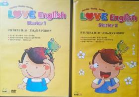 进口正版台湾幼儿园早教启蒙英语培训教材LOVE English starter 1、2 DVD光盘2册