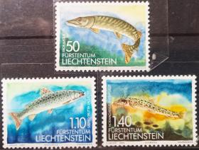列支敦士登1989年邮票 水生动物 鱼3全