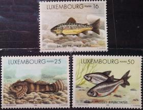 卢森堡1998年邮票  水生动物 鱼3全