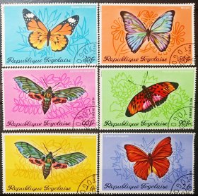 多哥1970年邮票 蝴蝶 昆虫6全