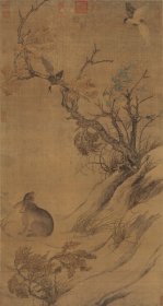 宋 崔白-双喜图轴 绢本 102X191.5cm（高仿复制微喷）