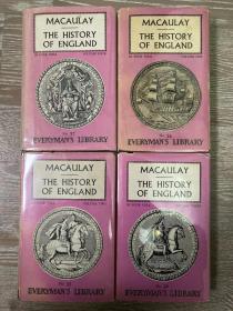The History of England（麦考莱《英国史》四册全，文笔华丽，气势磅礴，Douglas Jerrold导读，布面精装带护封，难得的1960年代老版人人文库）