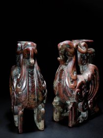 35_战汉古玉香炉朱雀玉炉一对·和田玉凤玉瓶，古玉熏香炉，玉质细腻温润，雕工犀利精湛；钙化包浆精美，成对难得，博物馆级藏品