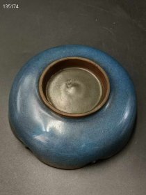 124_旧藏 汝窑窑变釉花口笔洗 全品完好