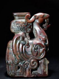 35_战汉古玉香炉朱雀玉炉一对·和田玉凤玉瓶，古玉熏香炉，玉质细腻温润，雕工犀利精湛；钙化包浆精美，成对难得，博物馆级藏品