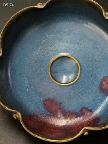 124_旧藏 汝窑窑变釉花口笔洗 全品完好