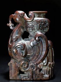 35_战汉古玉香炉朱雀玉炉一对·和田玉凤玉瓶，古玉熏香炉，玉质细腻温润，雕工犀利精湛；钙化包浆精美，成对难得，博物馆级藏品