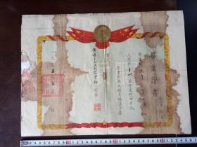 【毕业证书】山东 烟台 黄县 1955年 （带毛主席头像）