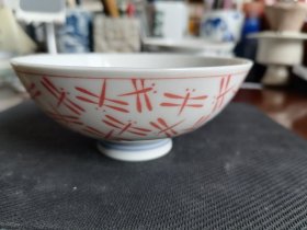 【瓷碗】蜻蜓，全品；详见图片。