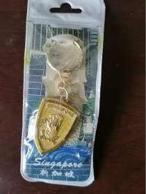 【钥匙链】金属；新加坡；狮子；包装。