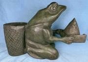 明代铜青蛙献瑞摆件铜雕古朴夸张漂亮罕见28*20公分古玩杂项收藏