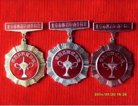 体育竞赛优胜奖 北京市体育运动委员会123 徽章纪念奖章