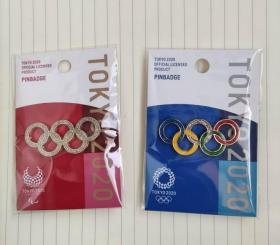 2020东京奥会运动体育纪念章五环徽章带官发防伪胸针
