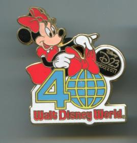 迪士尼 Disney 徽章 40周年 2011 Expo D23 系列 - 蓝米妮