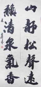 夏有祥书法对联（138*28*2）
夏有祥，号太鹤山人，法名妙一。浙江青田万阜人，大禹之后第一百四十五代孙，出生于书香门第。受业于当代著名书法家沙孟海、朱关田、陈振濂、李文采先生等。现为：
中国书法家协会会员、
中国书画研究会会员、
浙江省楹联协会会员、
西子画院画师、
省老年大学书法教师、
华夏书画院浙江分院院长、
东南书法研究社副社长、
杭州市武术家协会会员。