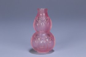 清代 老琉璃莲花纹葫芦鼻烟壶