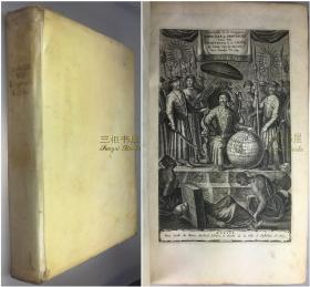 康熙四年，1665年初版《荷使初访中国记》/尼霍夫,纽荷夫, Johan Nieuhof, Nieuhoff / 超大开本,象牙白犊皮装帧, 原始手写题名, 大理石花纹纸环衬,148幅铜版画,折页中国地图/ 传承有序, Fosseux和Morin藏书票, 2011年PBA拍品,成交价12,000欧元, 附拍卖图录