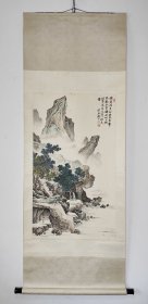 庞卡（上海著名书画家，年画家）《观瀑图》