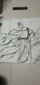 桐庐—皇甫建良人物画稿一张：张飞图（66X68）CM【无落款但是绝对是其所绘的，永久保真，详见图示】