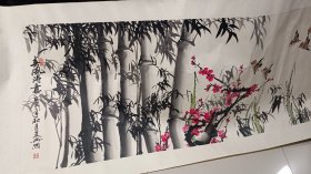 杭州潘复兴花鸟画精品一大张：春风得意（55X139）CM【永久保真，详见图示】