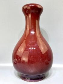 清代红釉玉壶春瓶