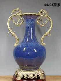 欧洲回流大清雍正年制精铜镶嵌赏瓶