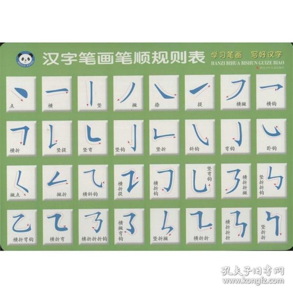 汉字笔画笔顺规则表 