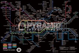 【*地图海报】伦敦地铁 London Underground (Black Map)