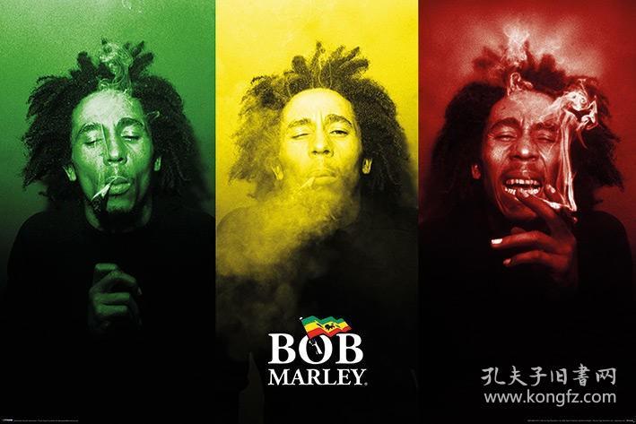 【英國進口明星海報】巴布馬利 雷鬼音樂教父 Bob Marley (Tricolour Smoke)  #PP34418