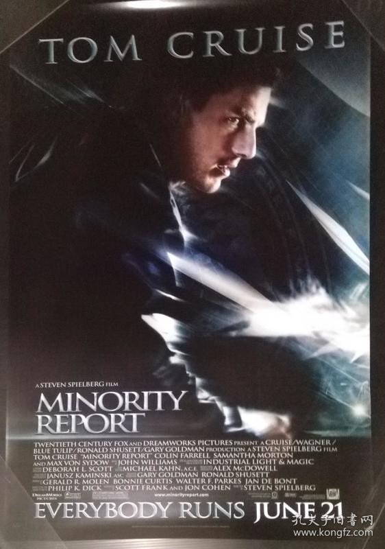 绝版【美国双面原版电影海报】关键报告 (Minority Report) 汤姆·克鲁斯 (2002年海报)